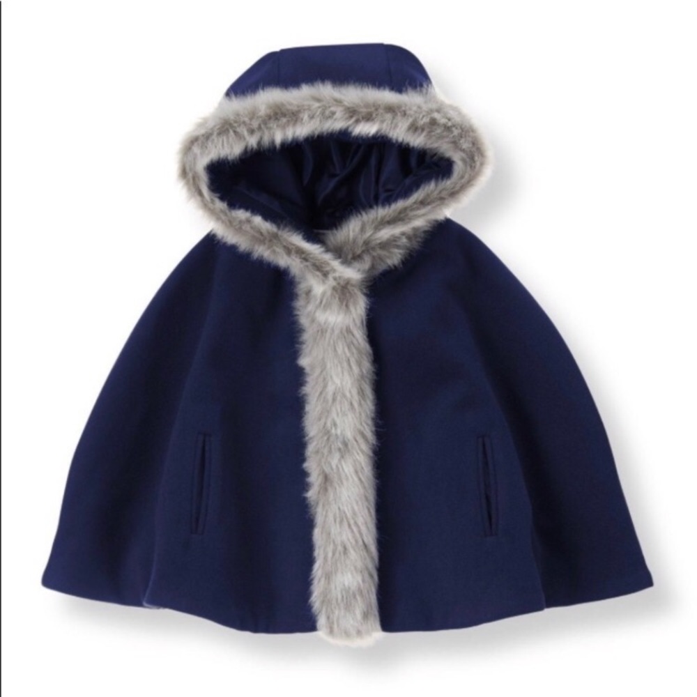 Janie and Jack Cape with Faux Fur Trim